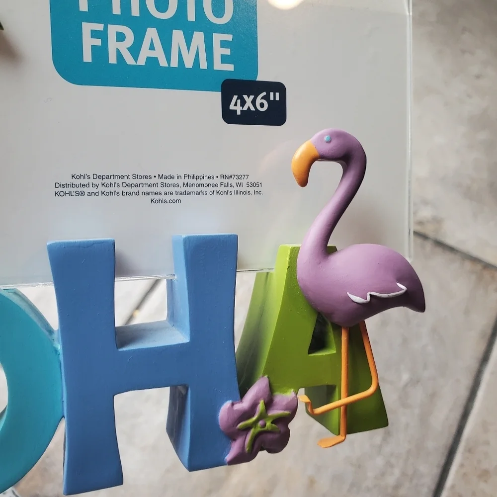 Aloha Photo Frame 6x4 Kohls Horizontal Picture Frame Colorful Palm Tree Flamingo